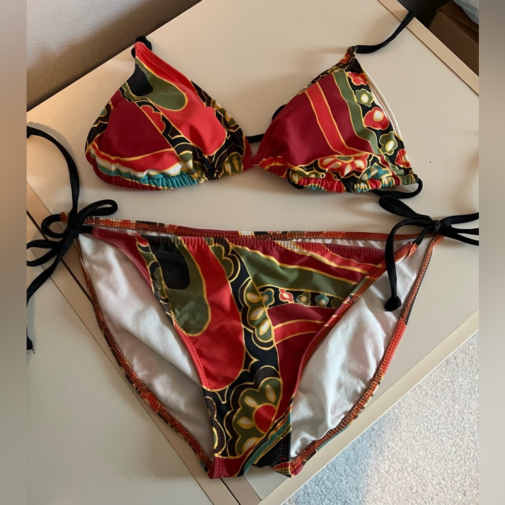 Athleta multicolored string bikini
